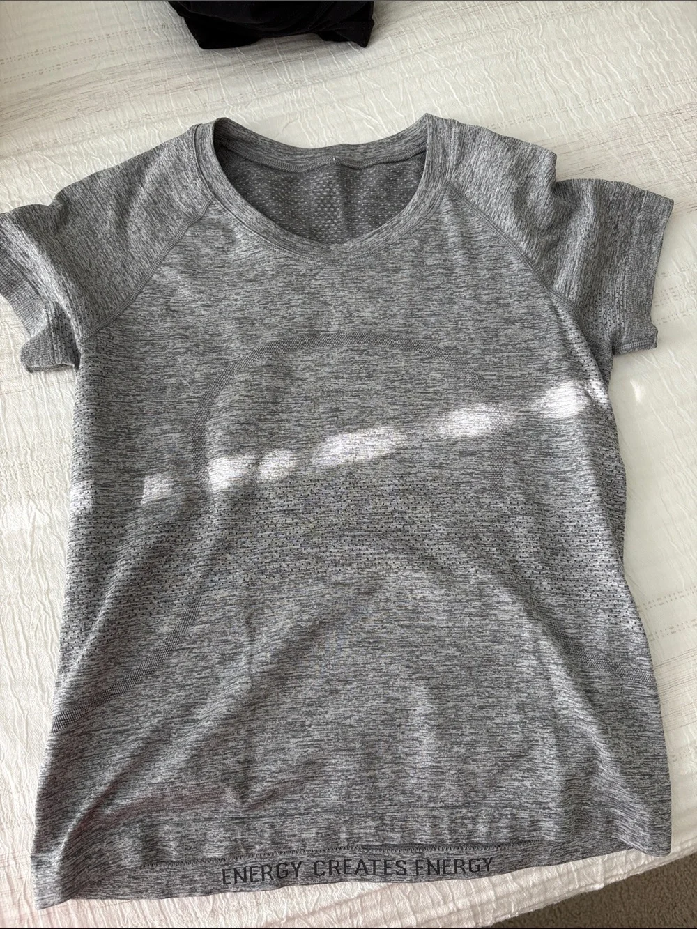 Women's swiftly  Gray Short-Sleeve Athletic Tee - Energy Creates Energy